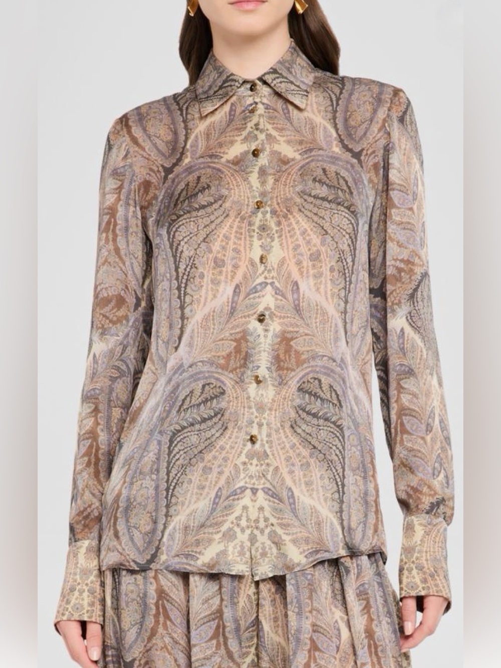 ZIMMERMANN Hypnotic Printed Silk Shirt - Size 0